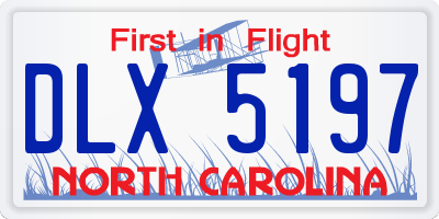 NC license plate DLX5197