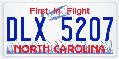 NC license plate DLX5207