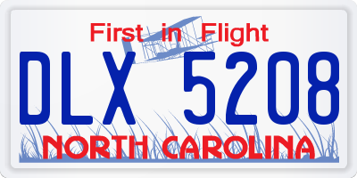 NC license plate DLX5208