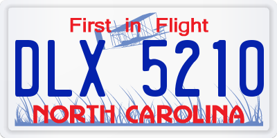 NC license plate DLX5210