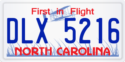 NC license plate DLX5216