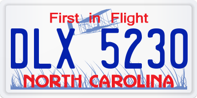 NC license plate DLX5230