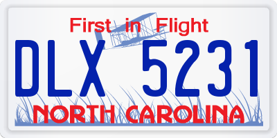 NC license plate DLX5231