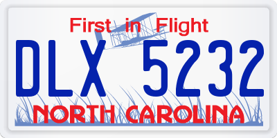 NC license plate DLX5232