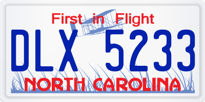 NC license plate DLX5233