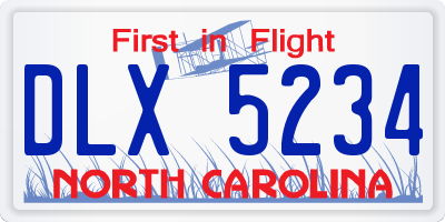 NC license plate DLX5234