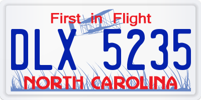 NC license plate DLX5235