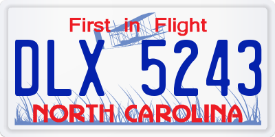 NC license plate DLX5243