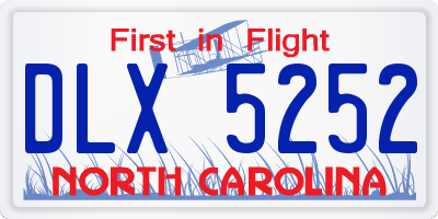 NC license plate DLX5252