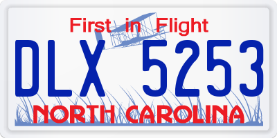 NC license plate DLX5253