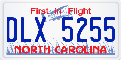 NC license plate DLX5255