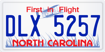 NC license plate DLX5257