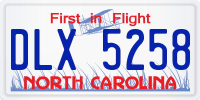 NC license plate DLX5258