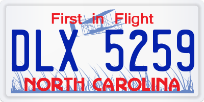 NC license plate DLX5259