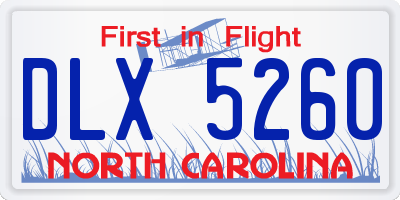 NC license plate DLX5260