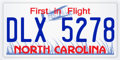 NC license plate DLX5278
