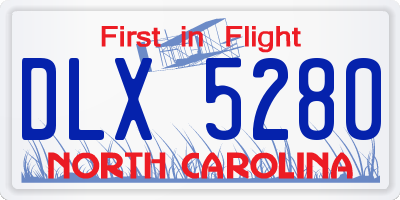 NC license plate DLX5280