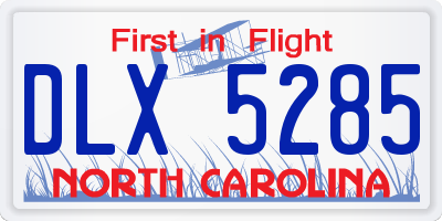 NC license plate DLX5285