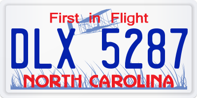 NC license plate DLX5287