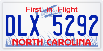 NC license plate DLX5292