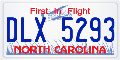 NC license plate DLX5293