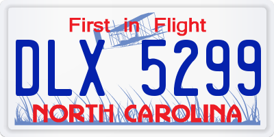 NC license plate DLX5299