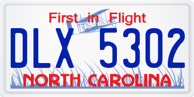 NC license plate DLX5302
