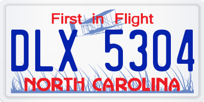 NC license plate DLX5304