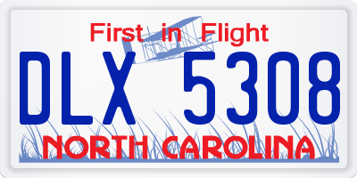 NC license plate DLX5308