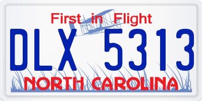 NC license plate DLX5313