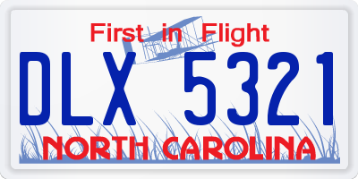 NC license plate DLX5321