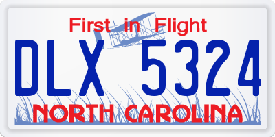 NC license plate DLX5324