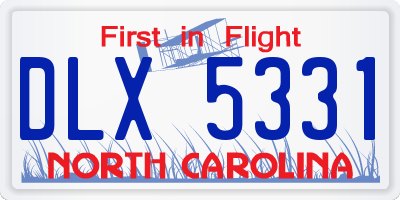 NC license plate DLX5331