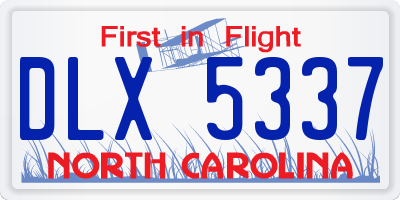 NC license plate DLX5337