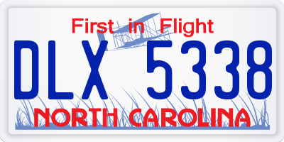 NC license plate DLX5338
