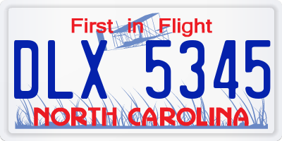 NC license plate DLX5345