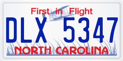 NC license plate DLX5347