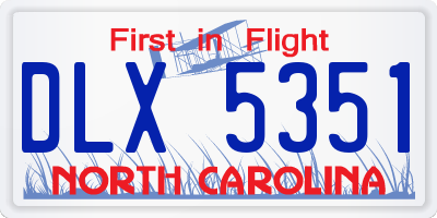 NC license plate DLX5351