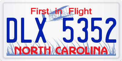 NC license plate DLX5352