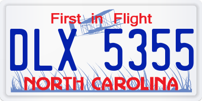 NC license plate DLX5355