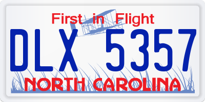 NC license plate DLX5357