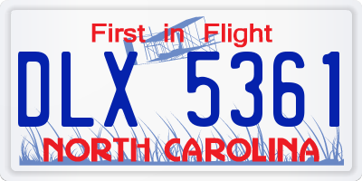 NC license plate DLX5361