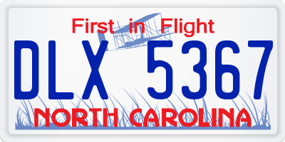 NC license plate DLX5367