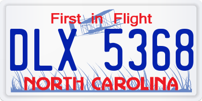 NC license plate DLX5368