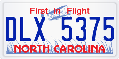 NC license plate DLX5375