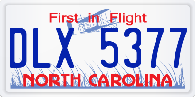 NC license plate DLX5377