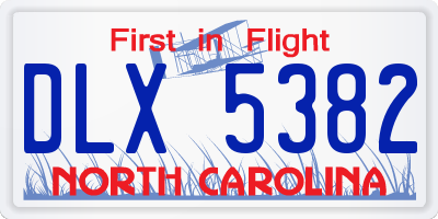 NC license plate DLX5382