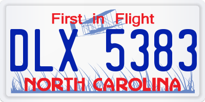 NC license plate DLX5383