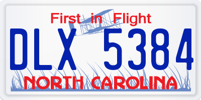 NC license plate DLX5384