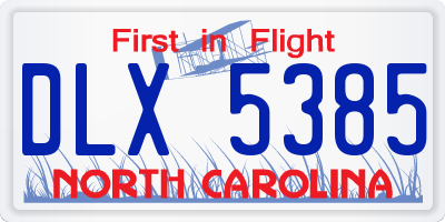 NC license plate DLX5385
